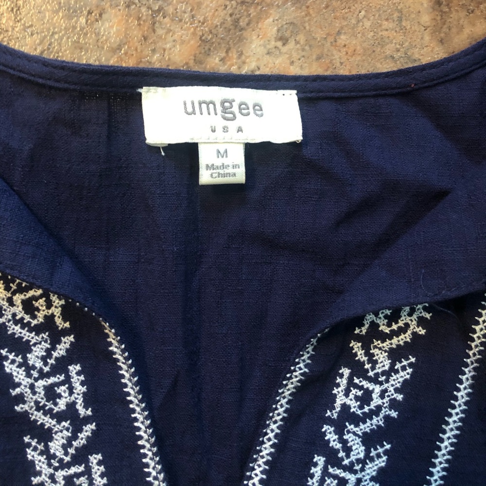 Umgee Navy Boho Long sleeve Dress Size M - Picture 5 of 7